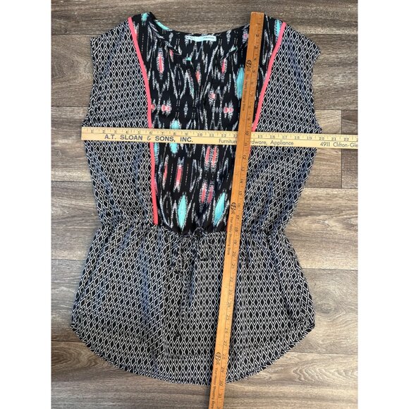 Maurices Women’s Multicolored Sleeveless Top size M Elastic Waist Semi-Sheer - Picture 5 of 7